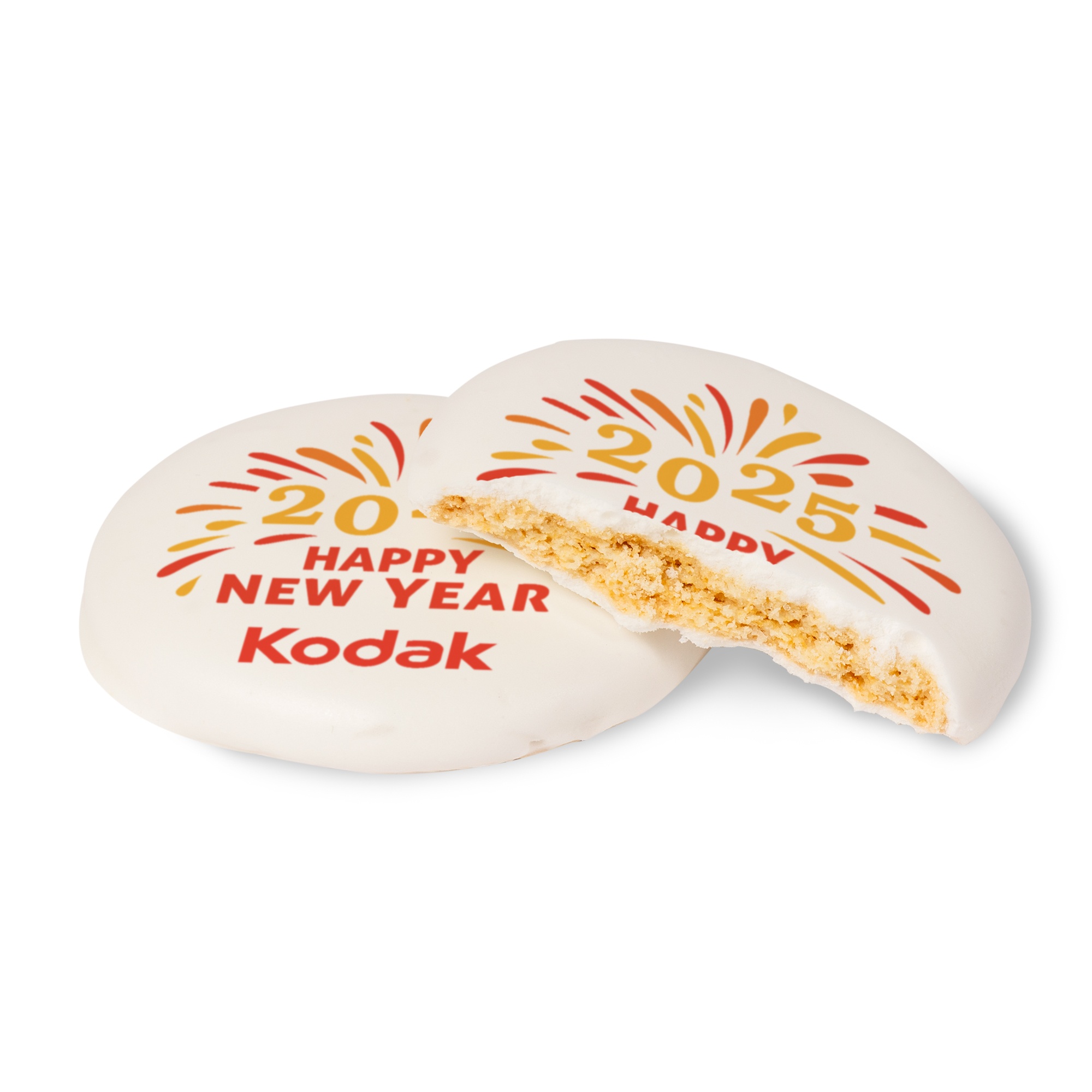 Iced Round Vanilla Cookie- Custom Logo 1