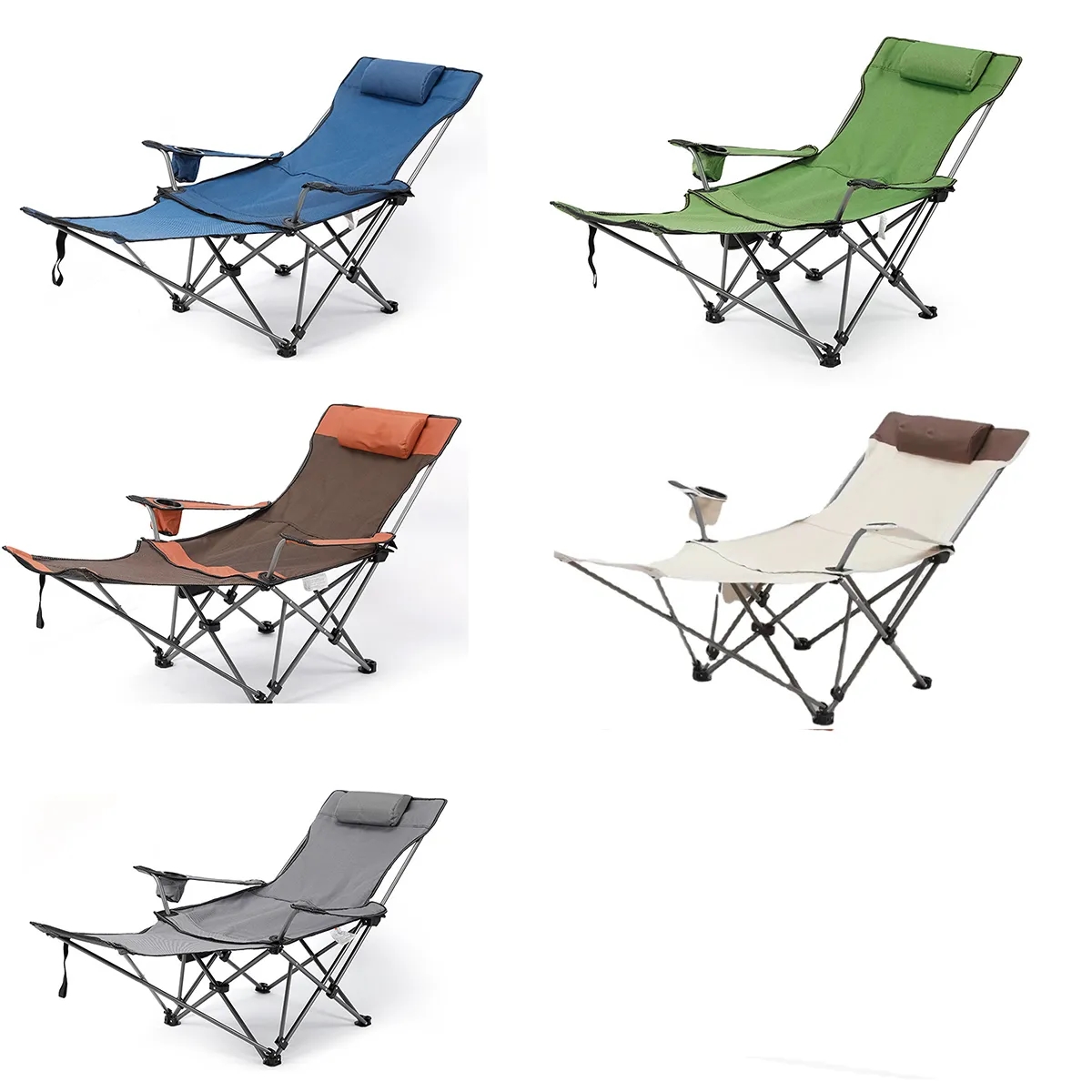 2 in 1 Portable Folding Camping Long Chair 4