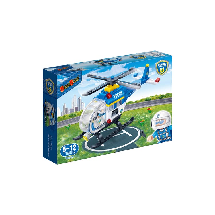 Police Chopper Interlocking Block Sets - 122 Pieces 2
