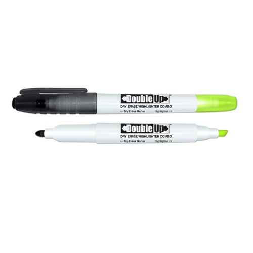 Double Up Double Ended Dry Erase Marker & Highlighter Combo
