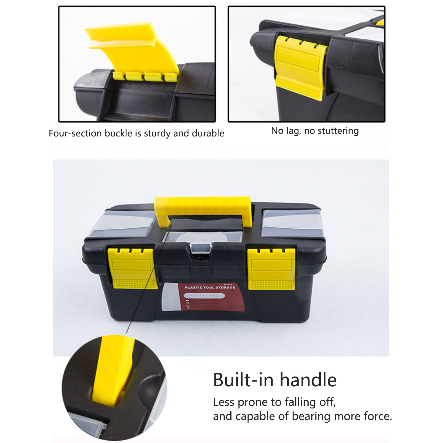 10" PP Rectangular Box Bins Household Plastic Tool Storage 6