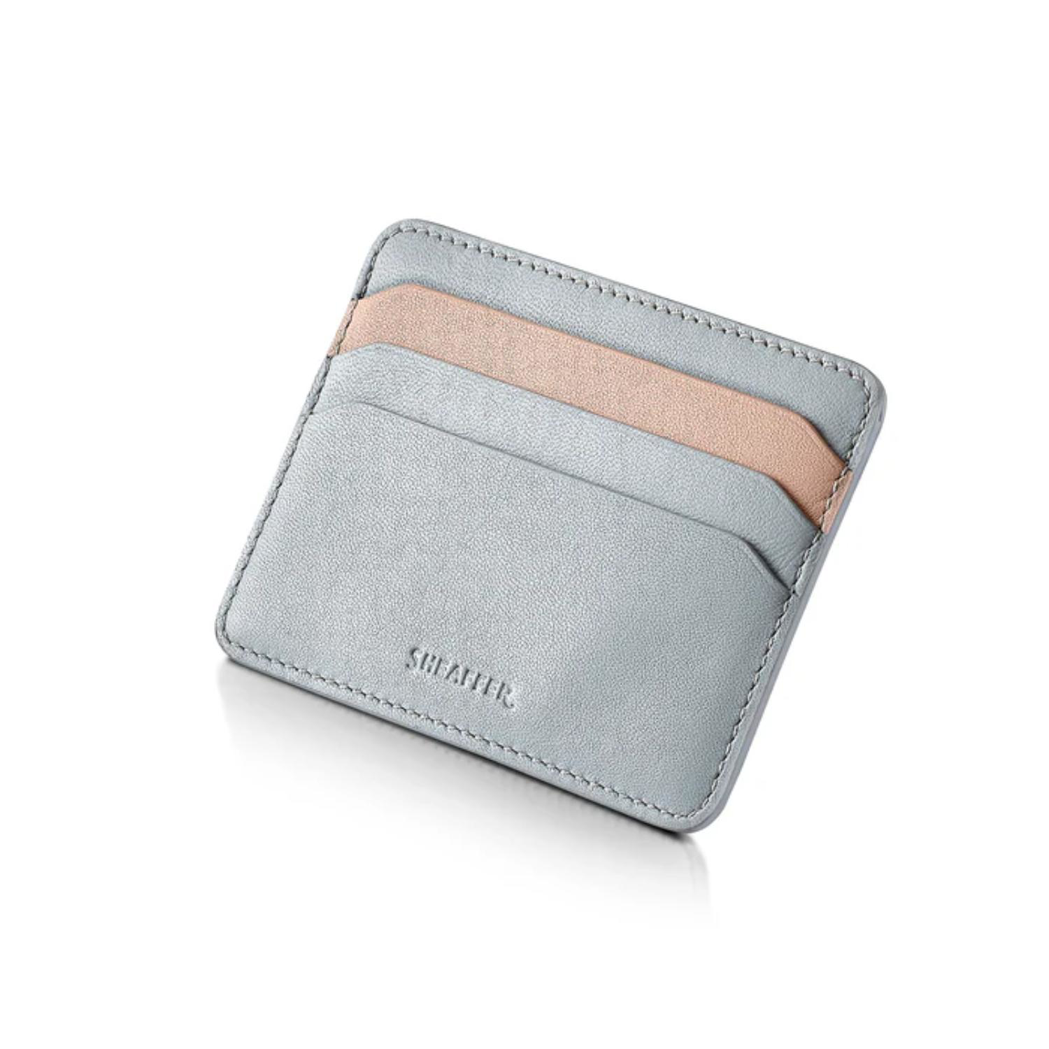 SHEAFFER® Executive Gift Set 100 9376 Blue and Pink Pearlised Gradient Ballpoint Pen with Genuine Leather Card Holder 6