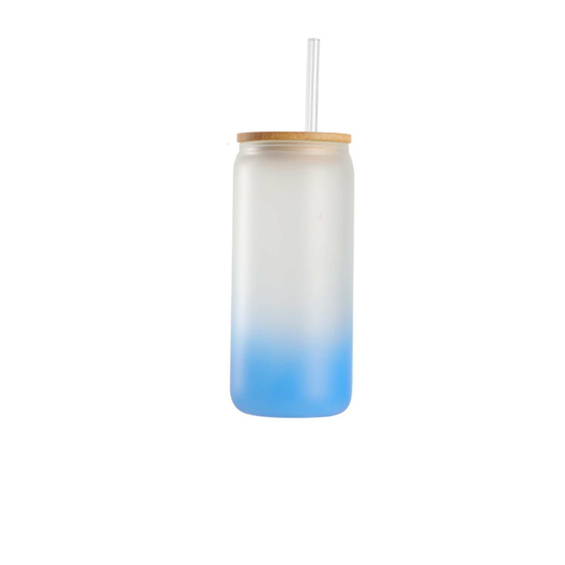 16 OZ Frosted Gradient Water Bottle With Straw 7