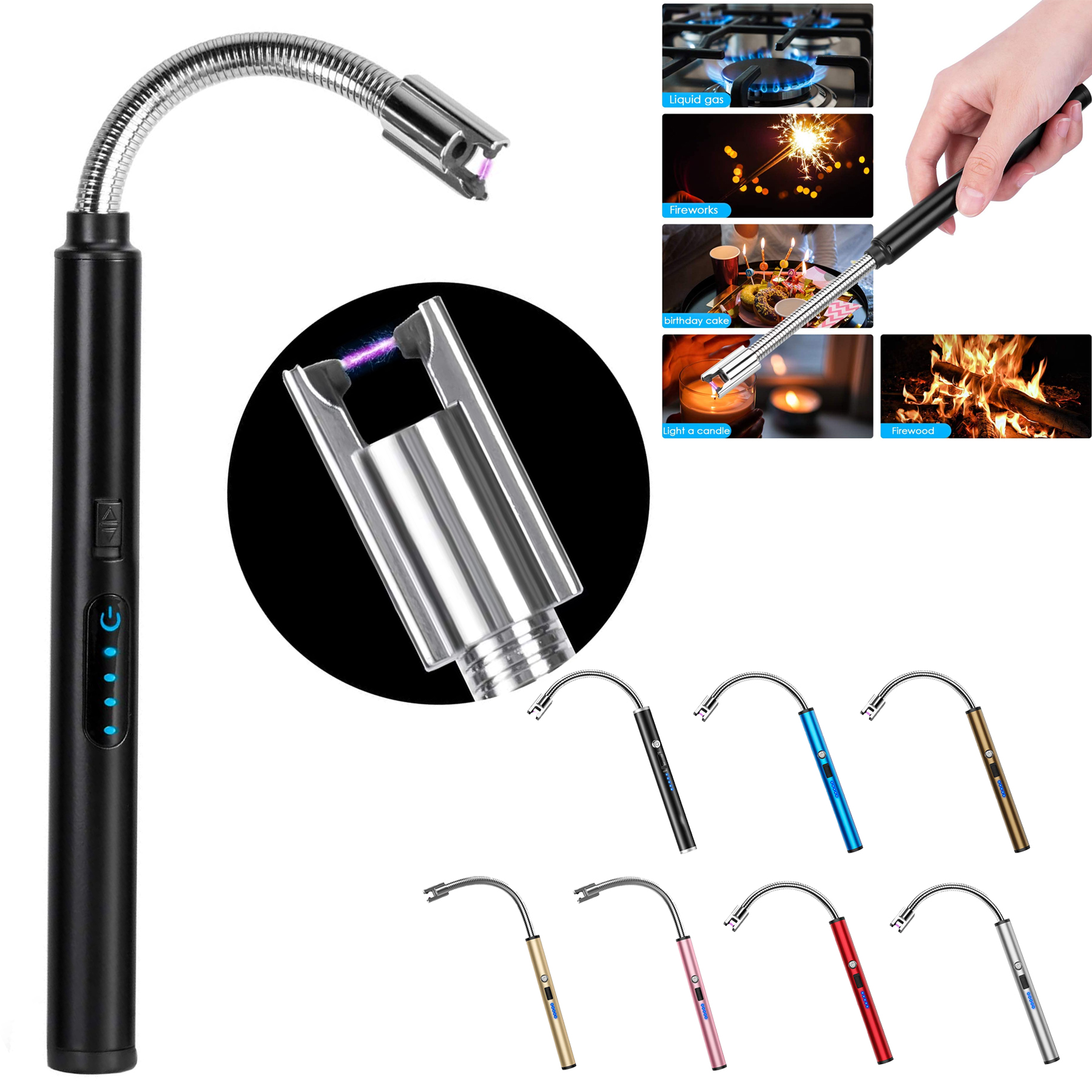 Flexible Neck Windproof Flameless Plasma Long Lighters 2