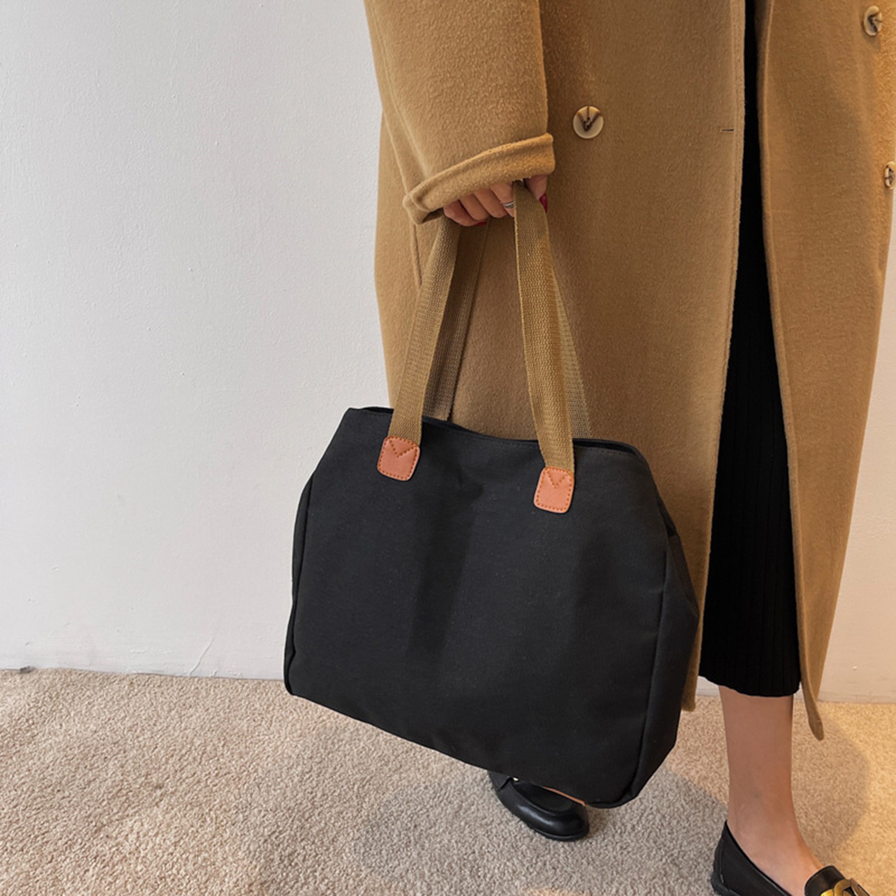 Canvas Tote Handbag With Handle, custom tote bag with logo imprint 4