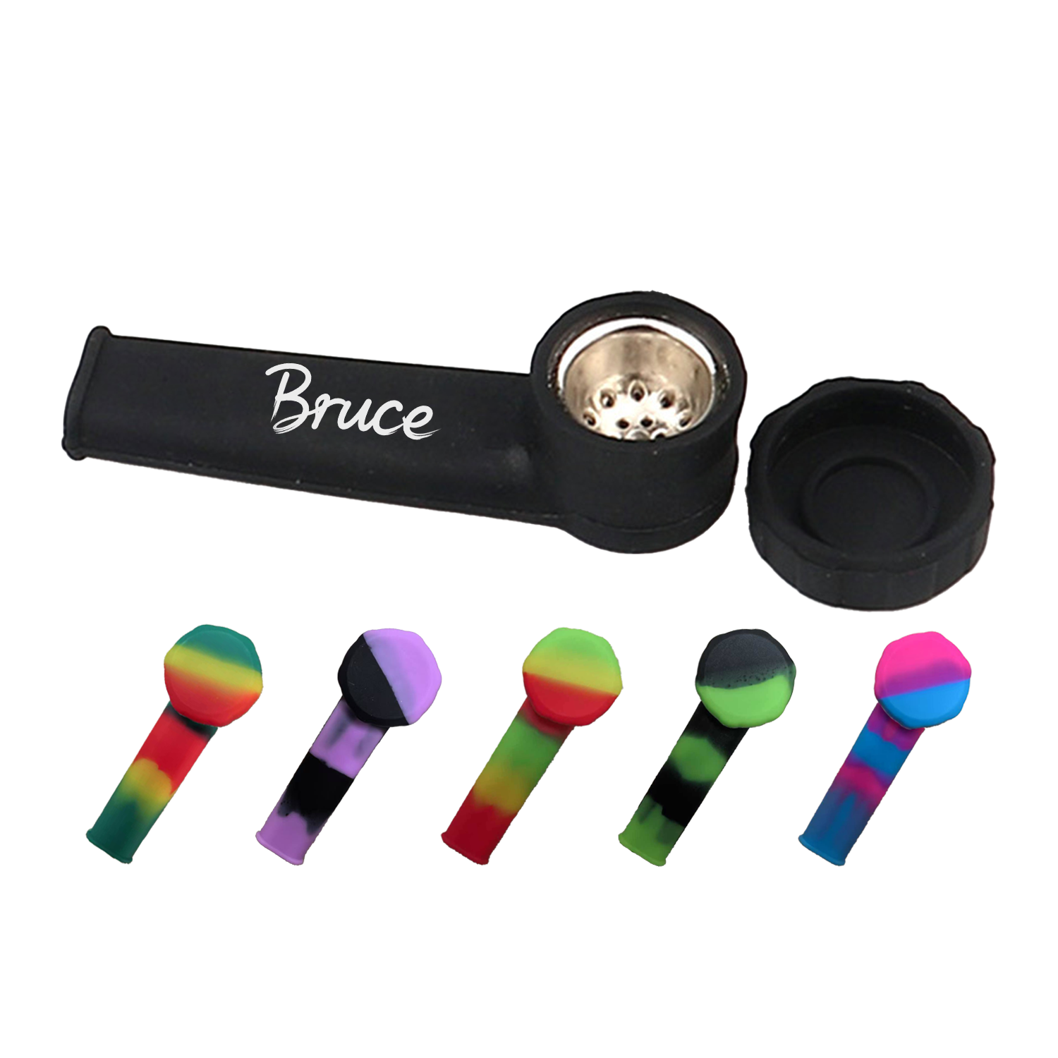 Portable Silicone Smoking Pipe w/ lid 7