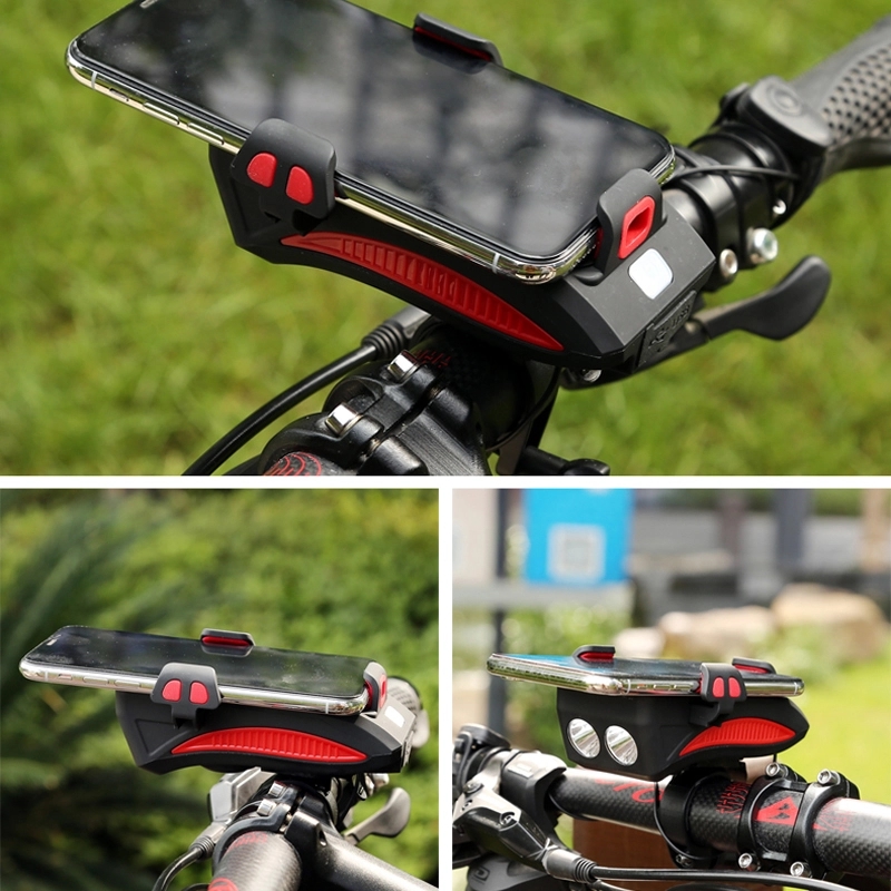 Custom Bicycle Lights With Power Bank Horn Phone Holder 1