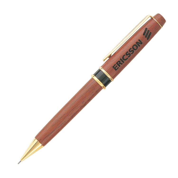 Woodland Genuine Rosewood Mechanical Pencil w/ Gold & Black Trim