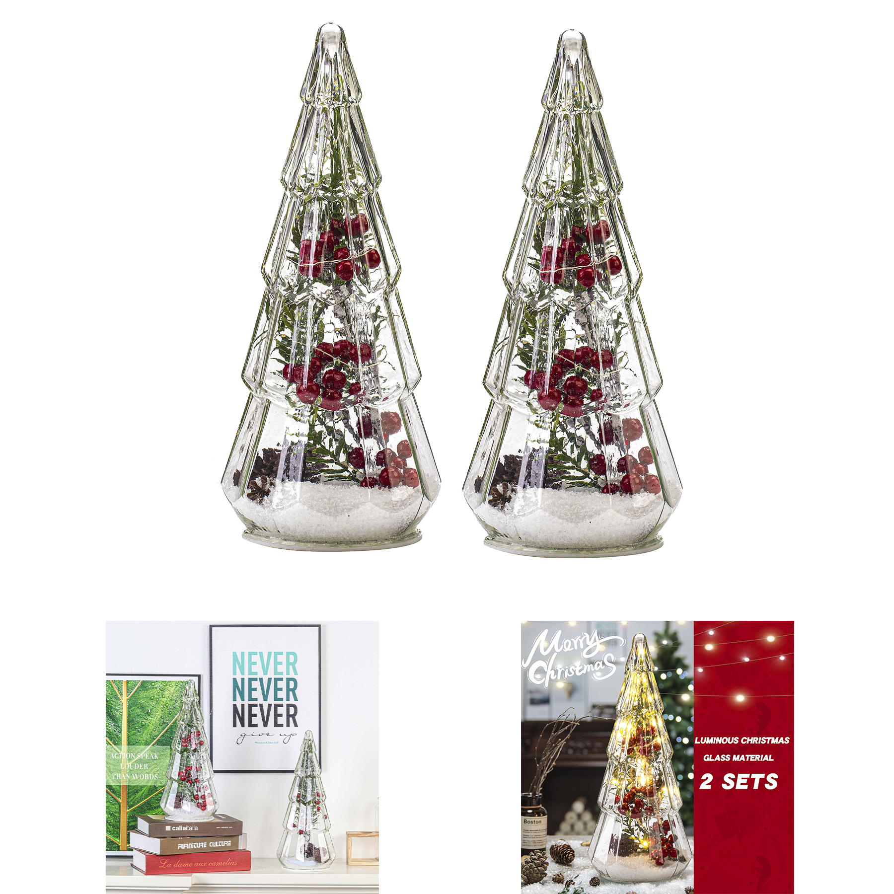 Tower Shaped Glass Xmas Tree 2