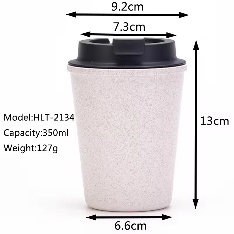 MOQ 10 pcs 12oz Wheat Straw Car Cup 1