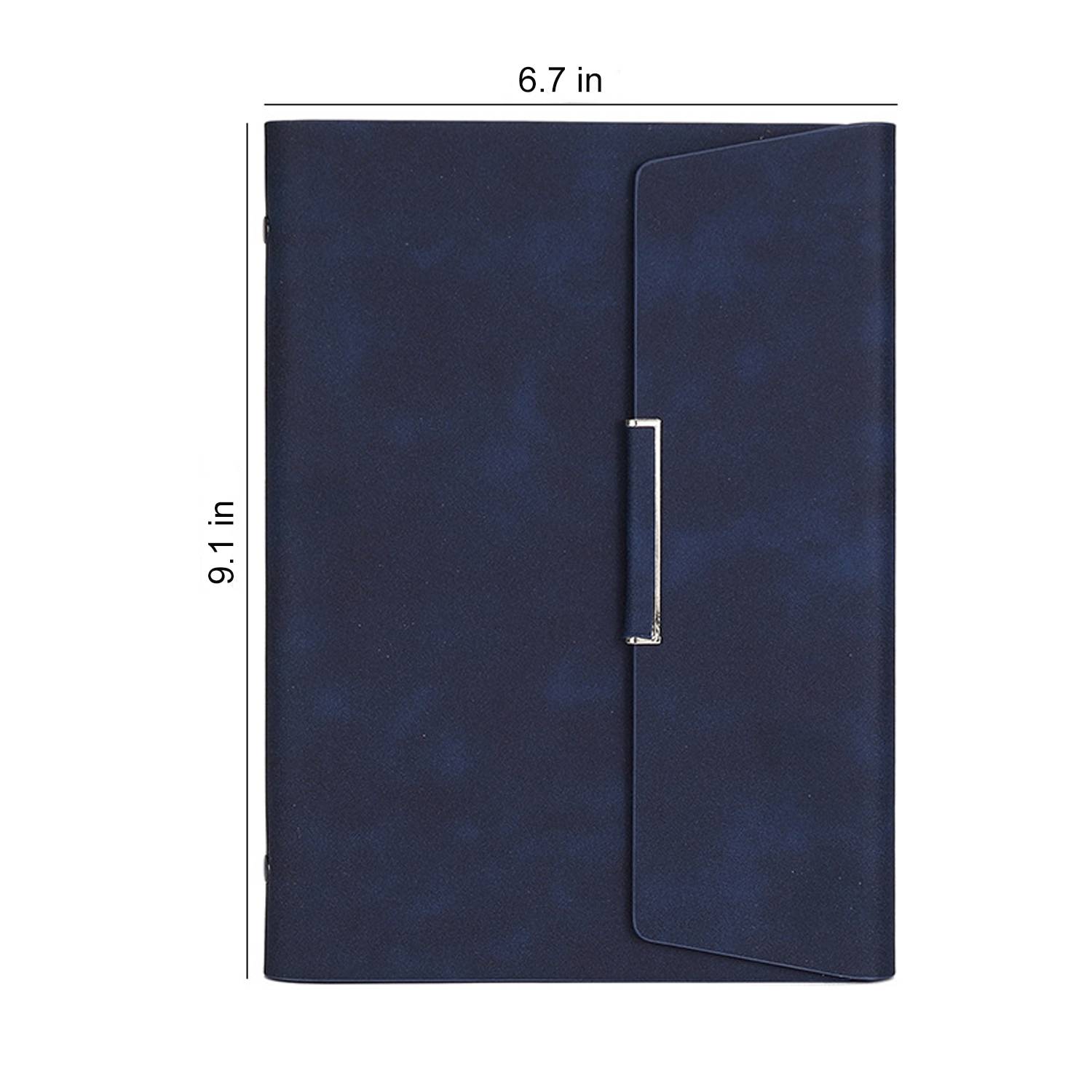 A5 PU Leather Loose Leaf Magnetic Notebook w/ Card Slots 4