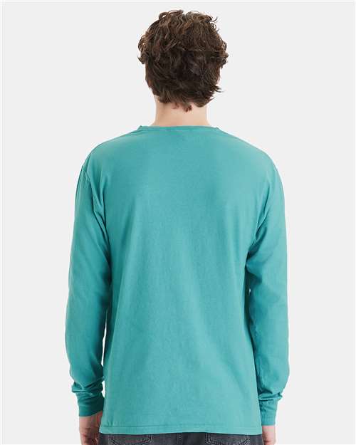 Unisex Garment-Dyed Long Sleeve T-Shirt With a Pocket - GDH250 61