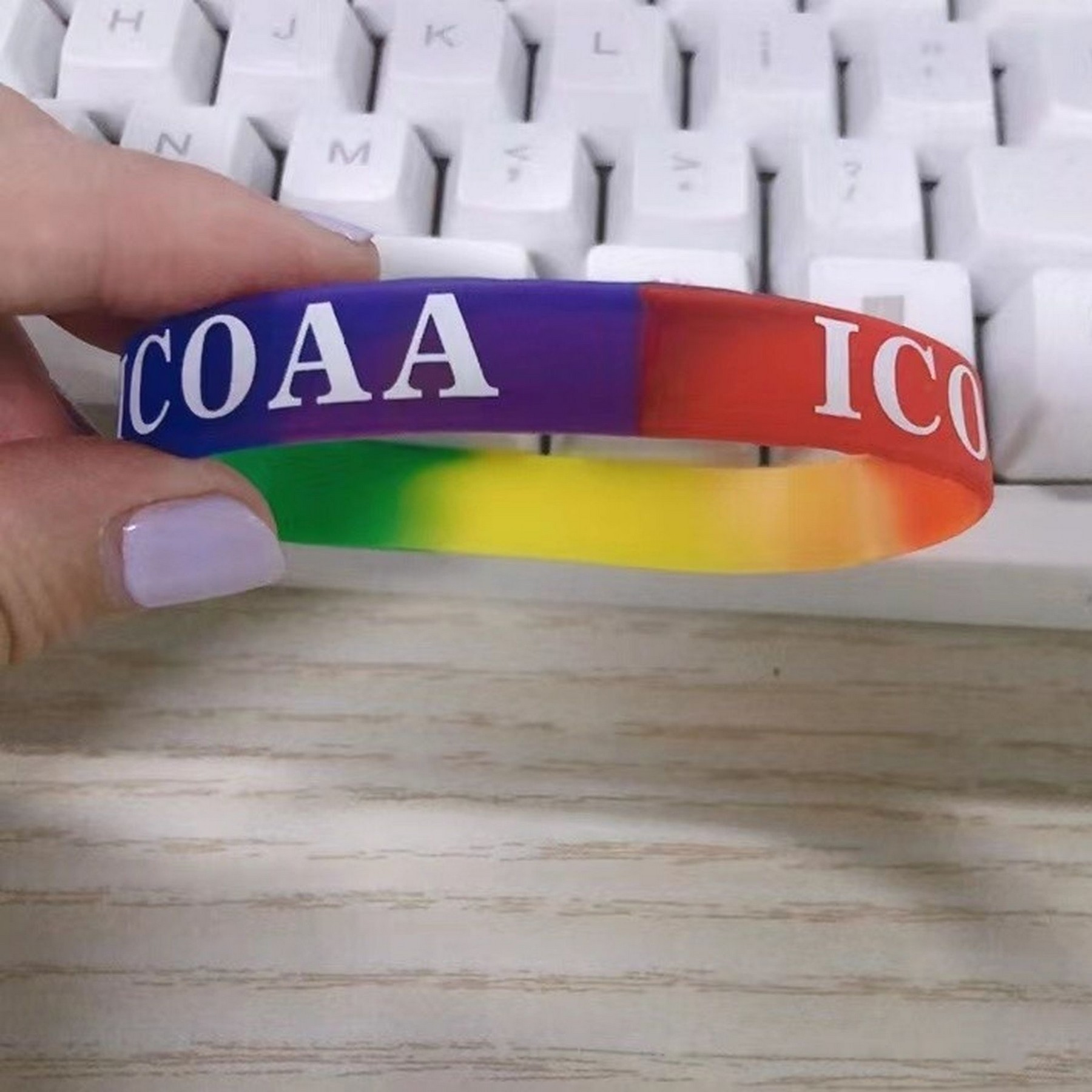Gay Pride Wristbands Lesbian Rainbow Silicone Bracelets 2