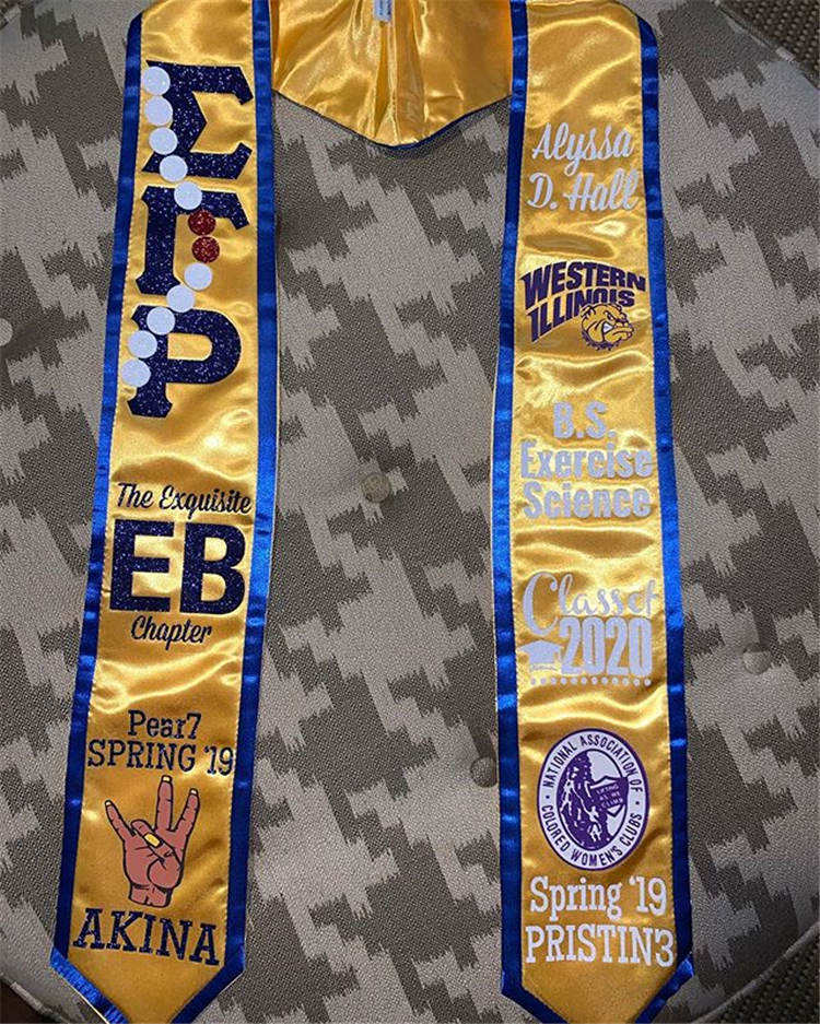 72" Graduation Embroidery Stole 2