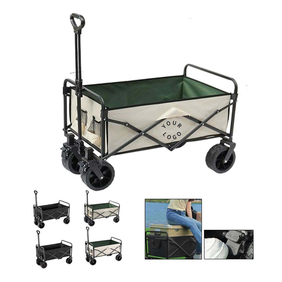 Foldable Outdoor Cart with Brakes and Large Capacity 1