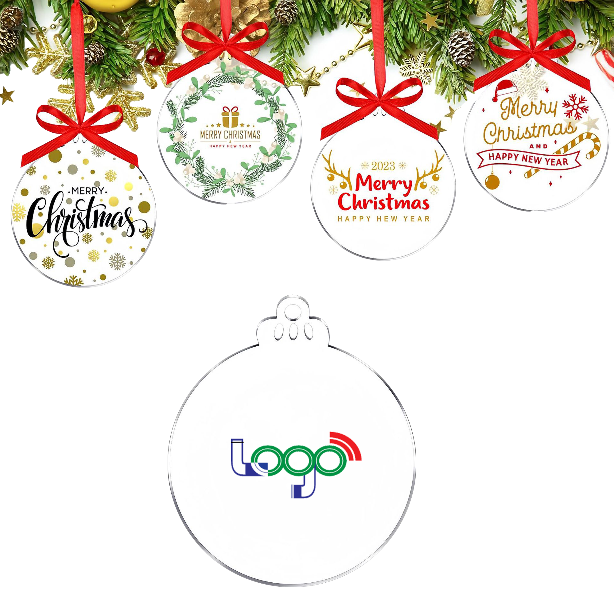 Blank Acrylic Round Hanging Ornament For Custom Printing 2