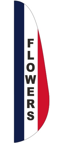 "FLOWERS" 3' x 12' Message Feather Flag 1