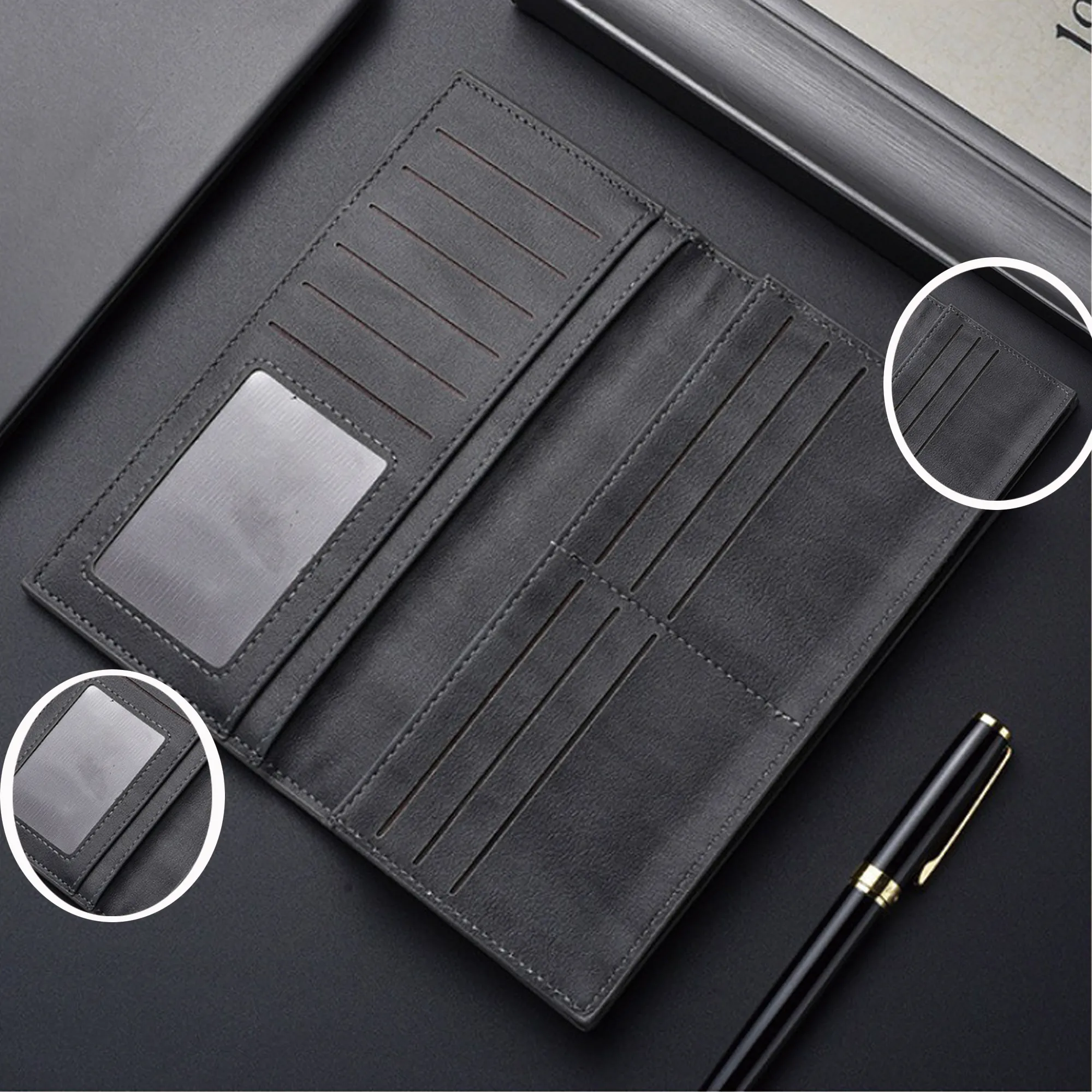 Genuine Leather Men's Wallet Fashion Retro Style 3