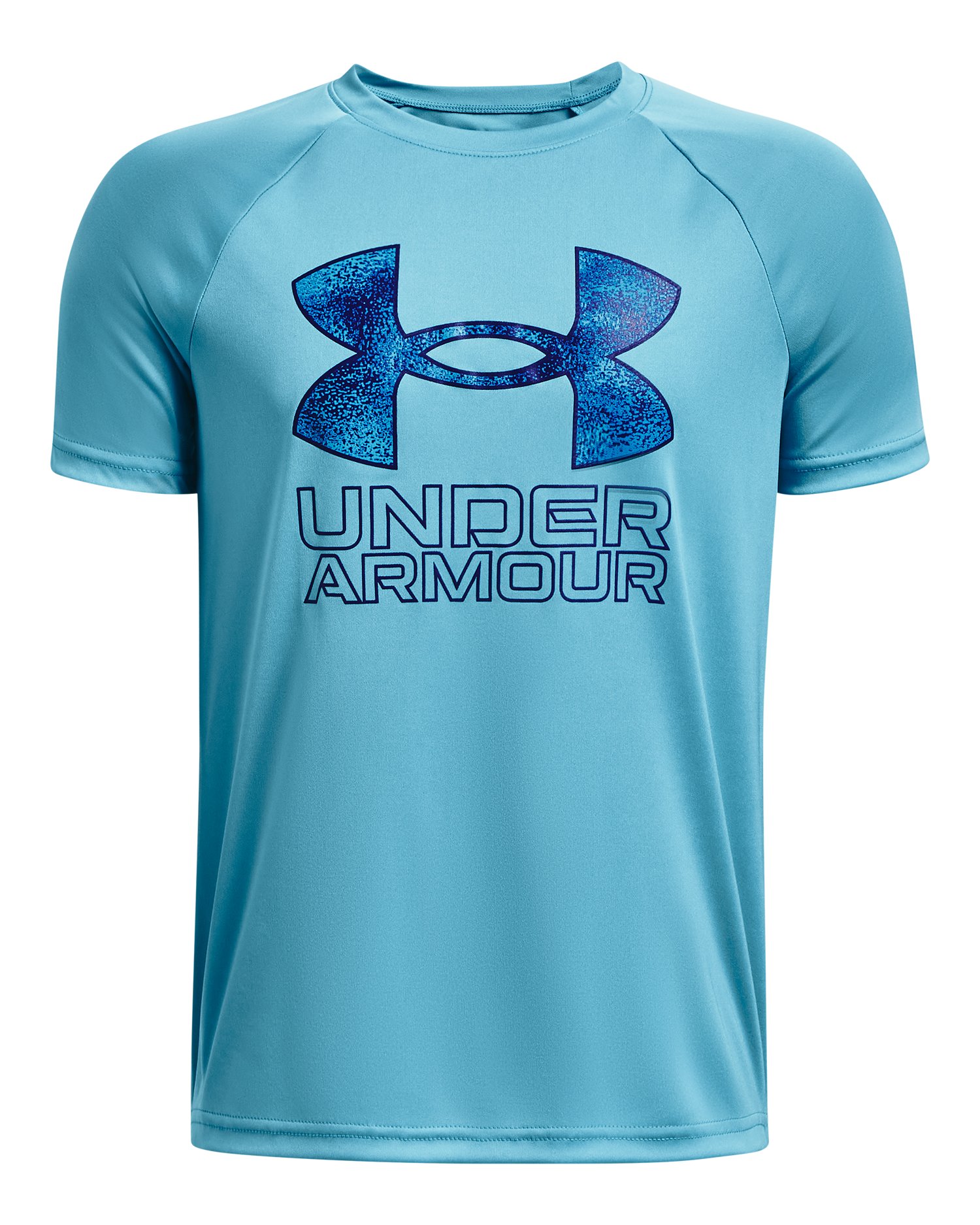 UA Tech Hybrid Print Fill Boys' Short Sleeve 45