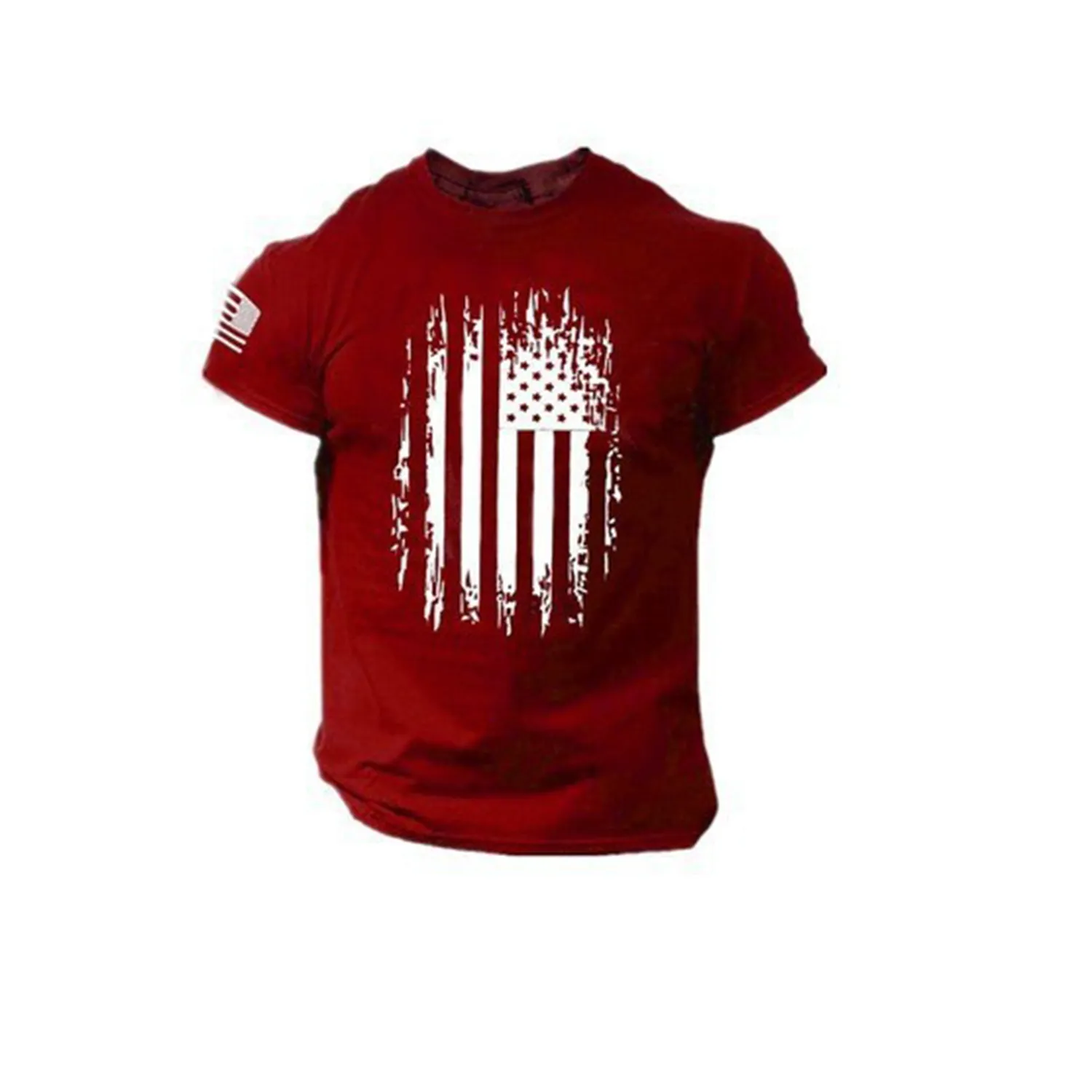3D Digital Printed Polyester American Flag T-shirt 1