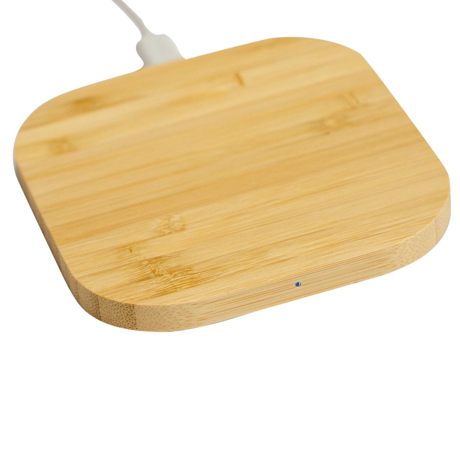 Slim Round Bamboo Qi Wireless Charging Pad 9
