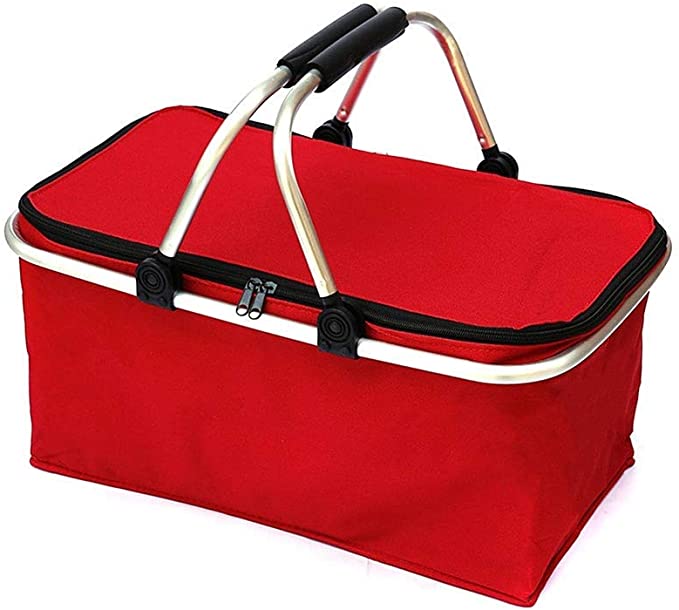 Topline Insulated Foldable Collapsible Picnic Basket w/ Aluminium Carrying Handle 13