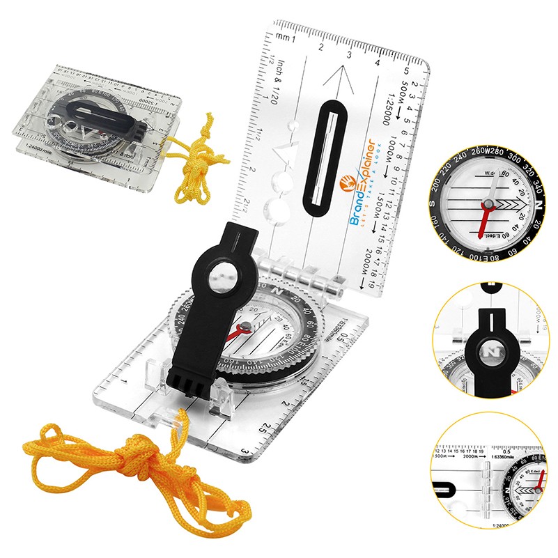 Acrylic Outdoor Self Driving Directional Transparent Map Measurement Luminous Compass 1