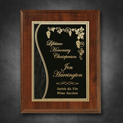 Econo Cherry Plaque with Lasered Plate 7