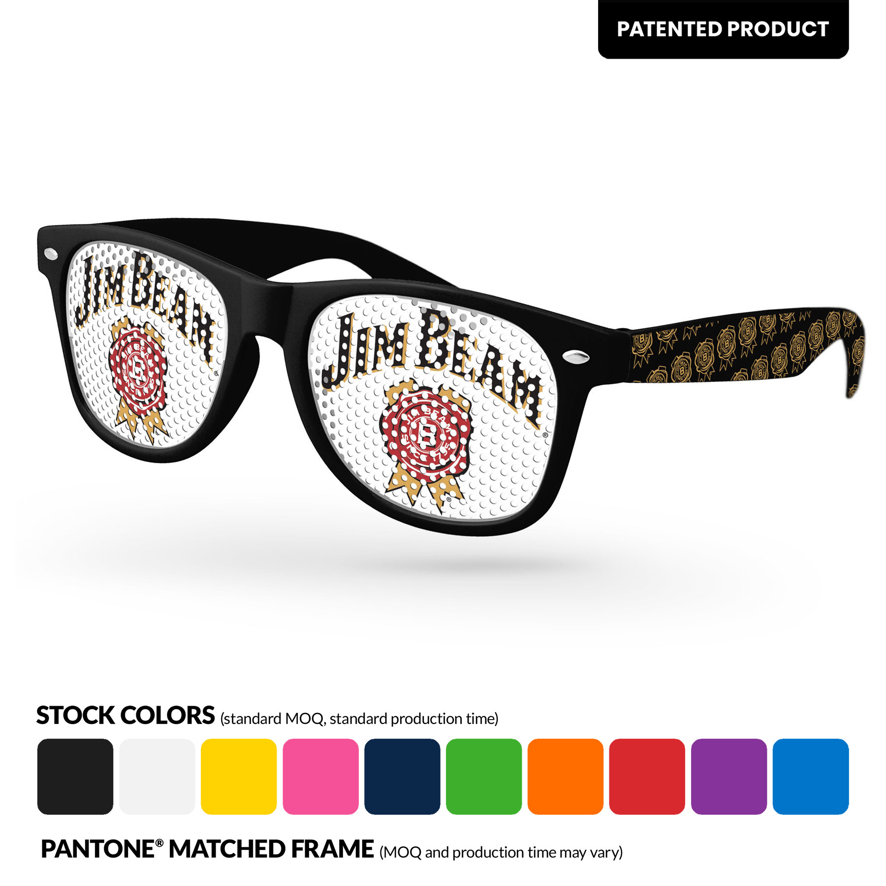 Retro Pinhole Sunglasses w/ Extended Arms Imprint 13