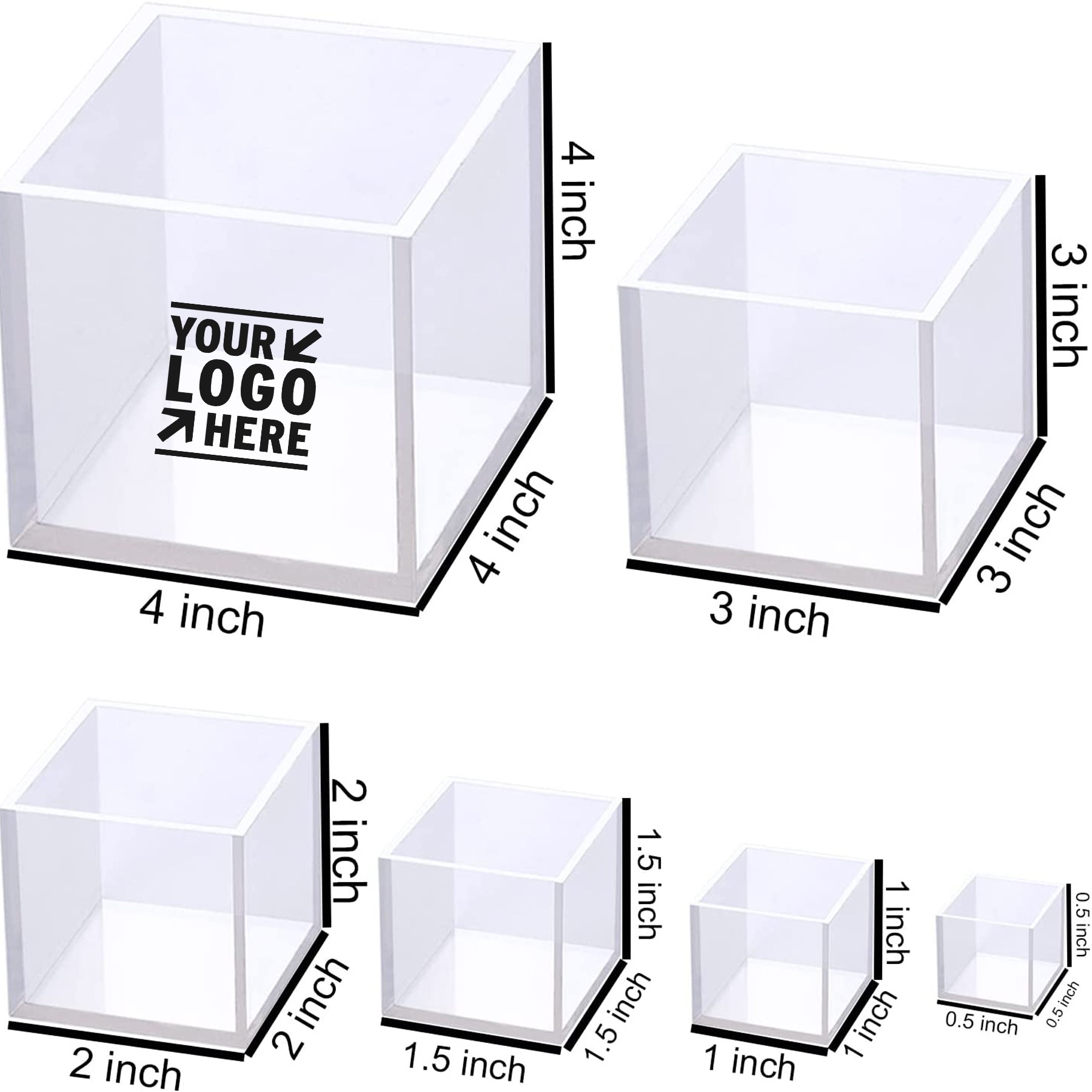 6 Pcs Clear Silicone Cube Molds 3