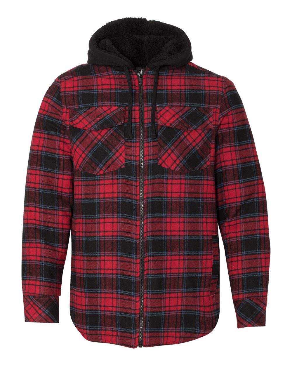 Men's Quilted Flannel Hooded Jacket - 8620 18