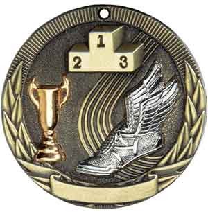 Track Tri-Colored Medal 2" 2