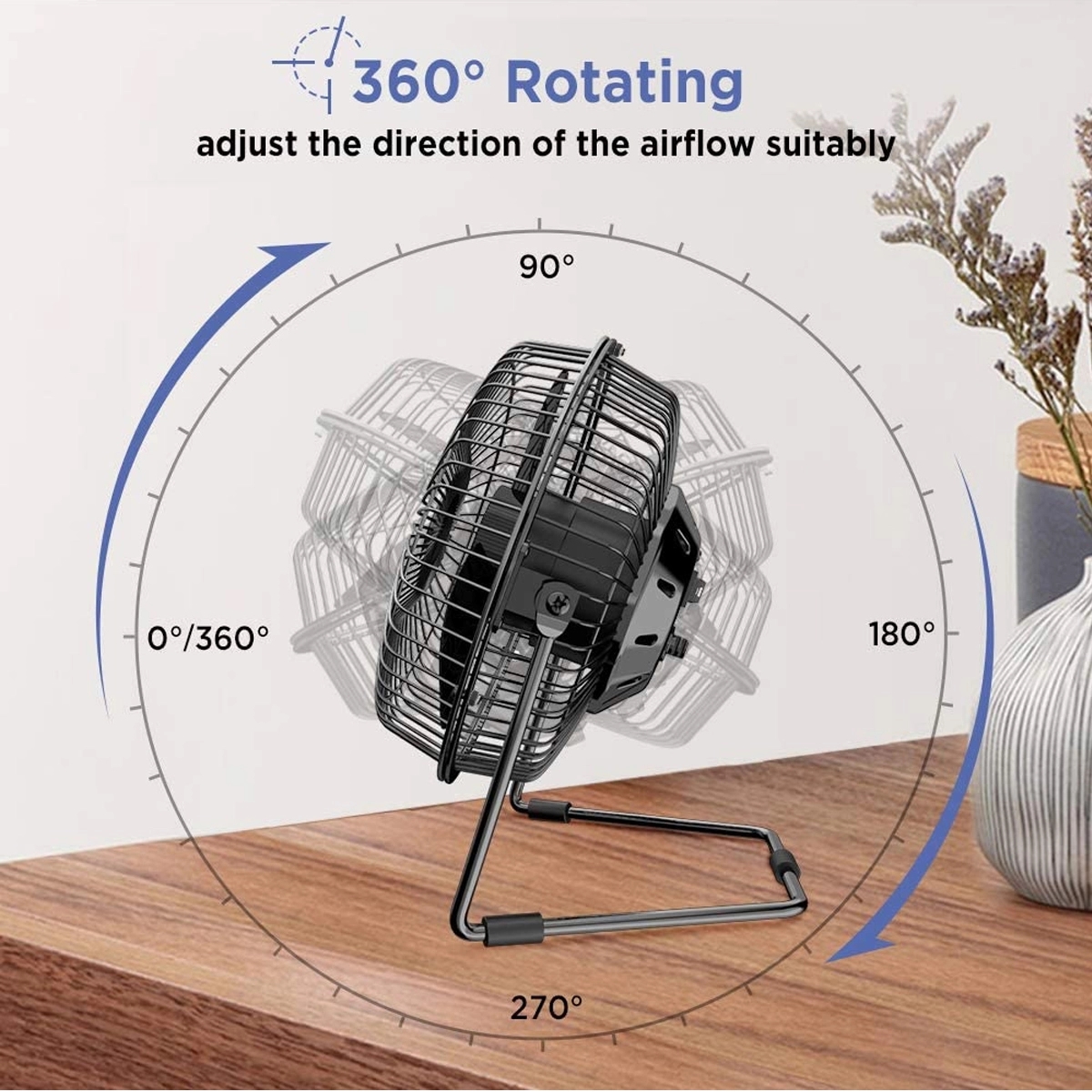 6 Inch Usb Desk Fan For Home Office 3