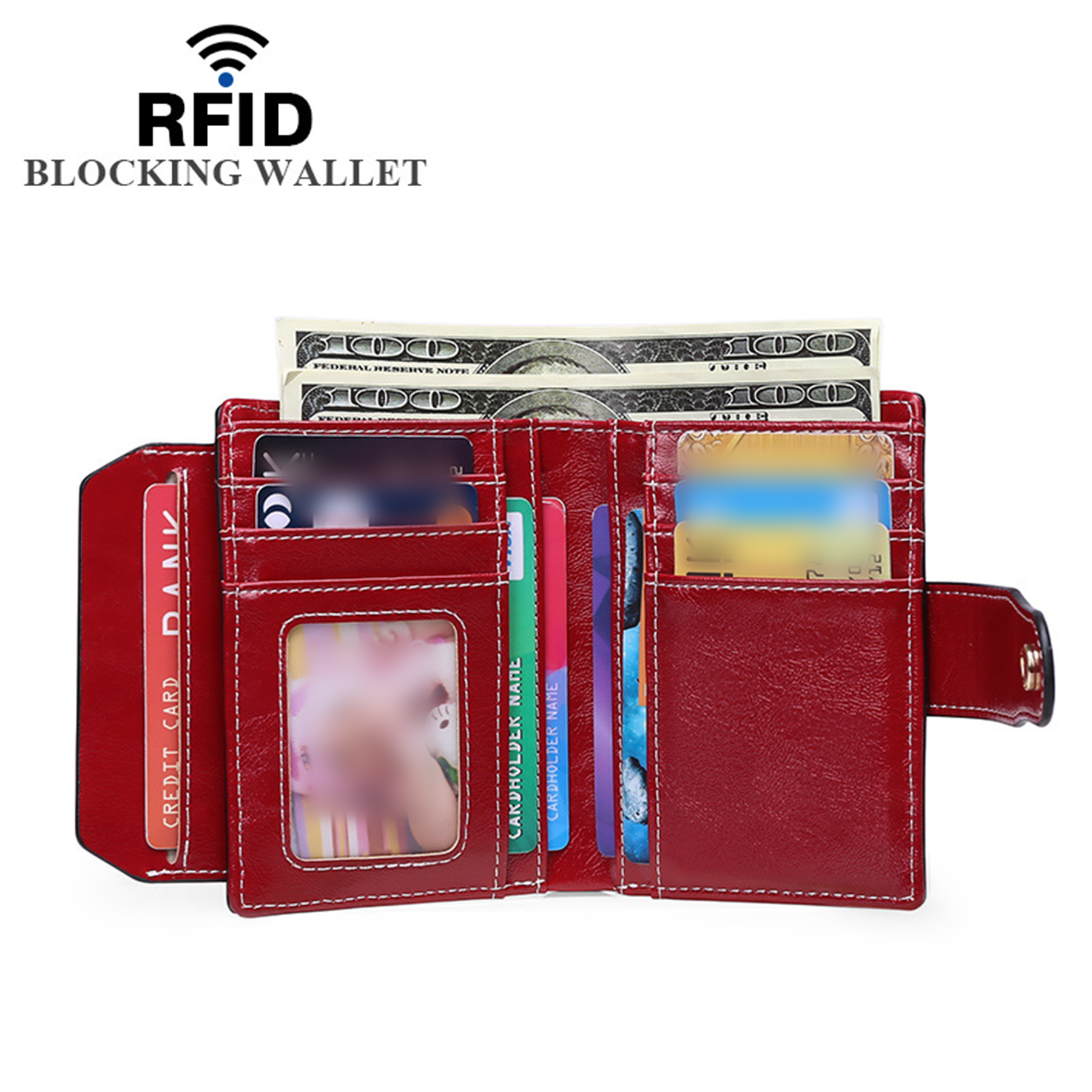 Women Leather Wallet RFID Blocking 2
