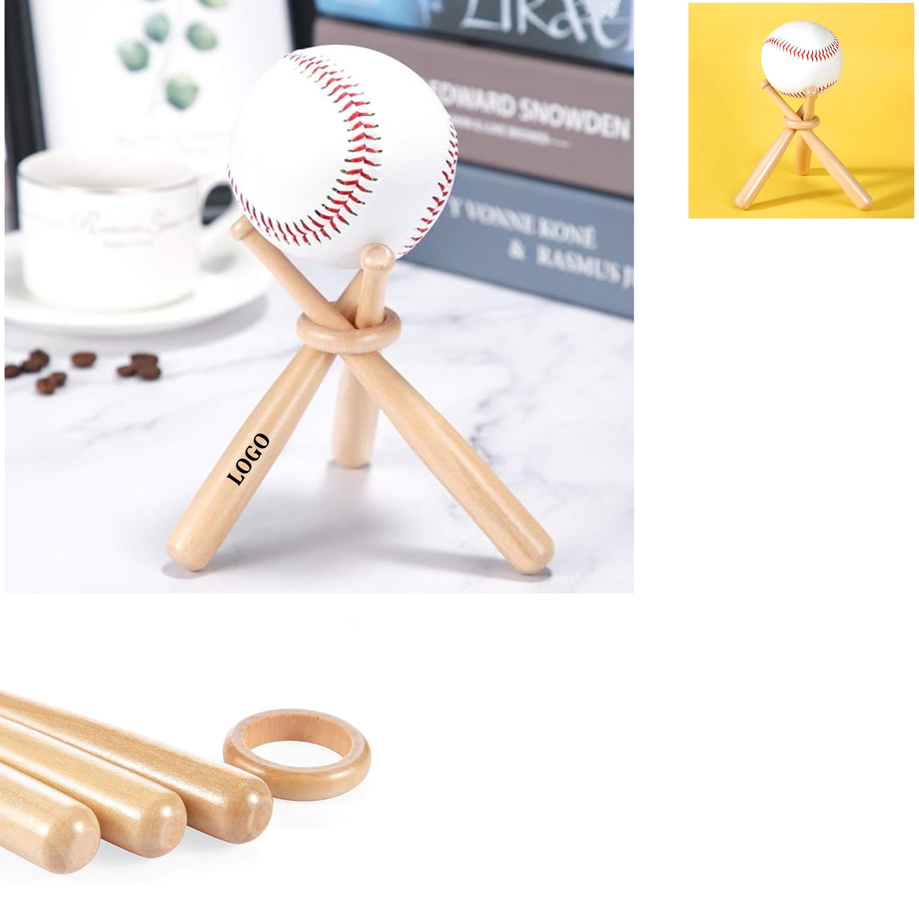 Wooden Baseball Stand Holders 4