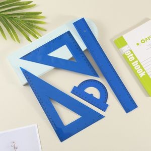 4 Pieces Ruler Set Includes 12 Inch Straight Ruler Triangle Ruler and Protractor 4