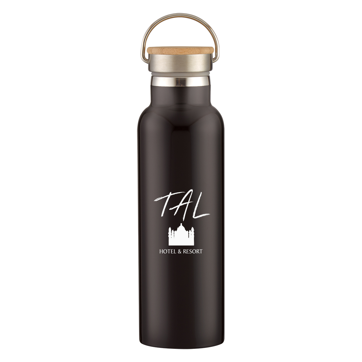 21 Oz. Tipton Recycled Stainless Steel Bottle With Bamboo Lid, custom water bottle with logo imprint 1