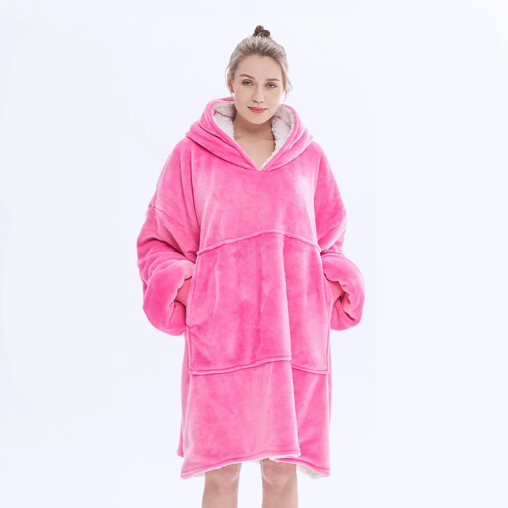 Oversized Unisex Sherpa Blanket Hoodie, custom hoodie or sweatshirt with logo imprint 5