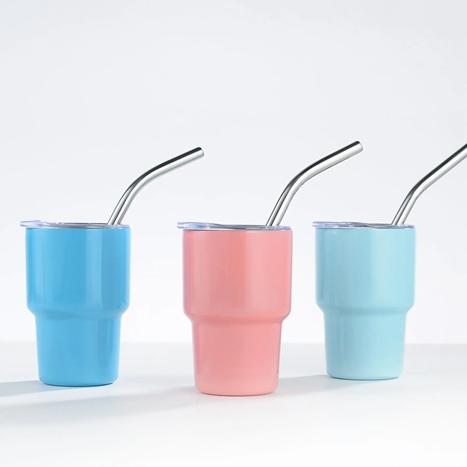 3 Oz. Stainless Steel Insulated Mini Shot Tumbler with Straw 11