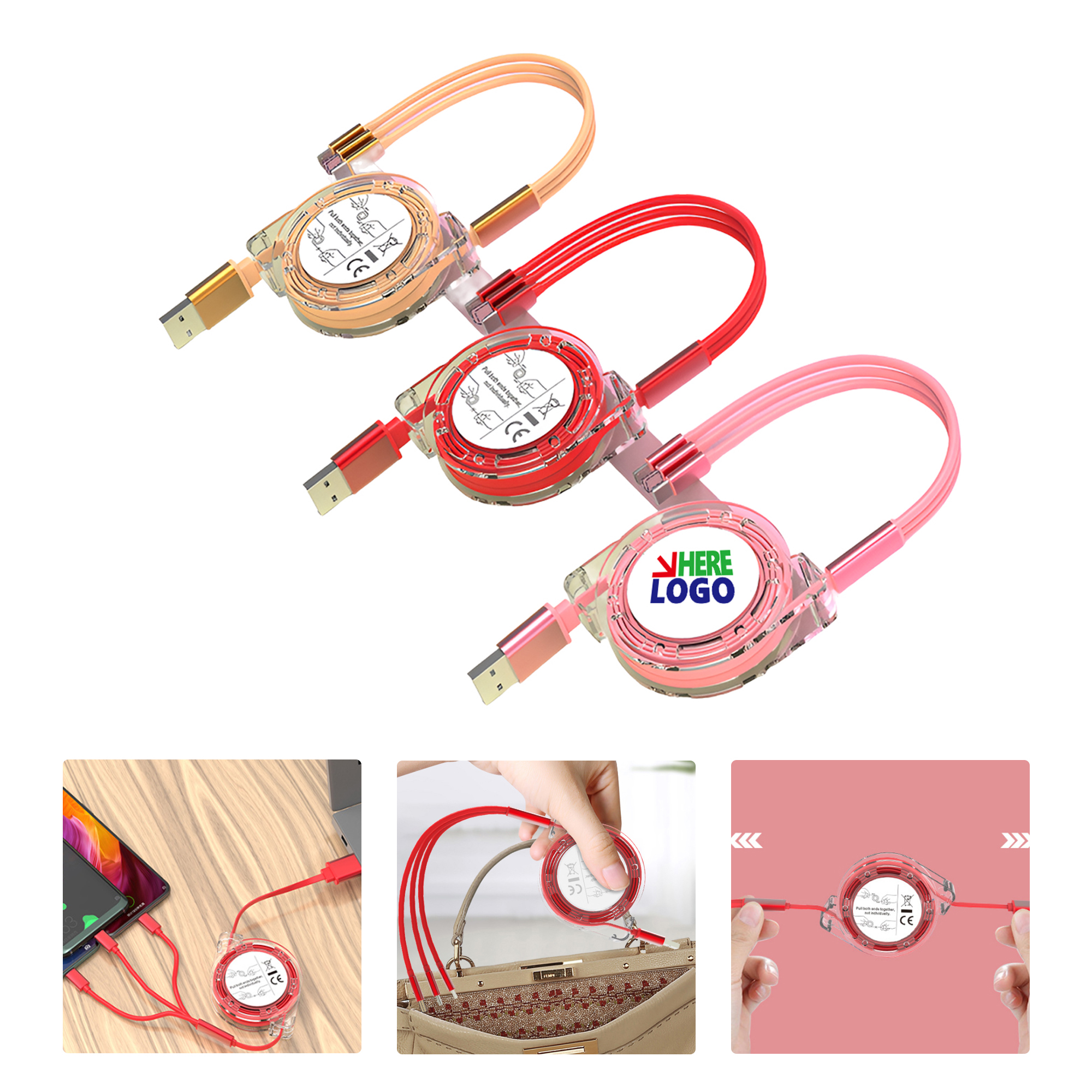 MOQ50 Retractable Fast Charging Cable for Phones & Devices 2