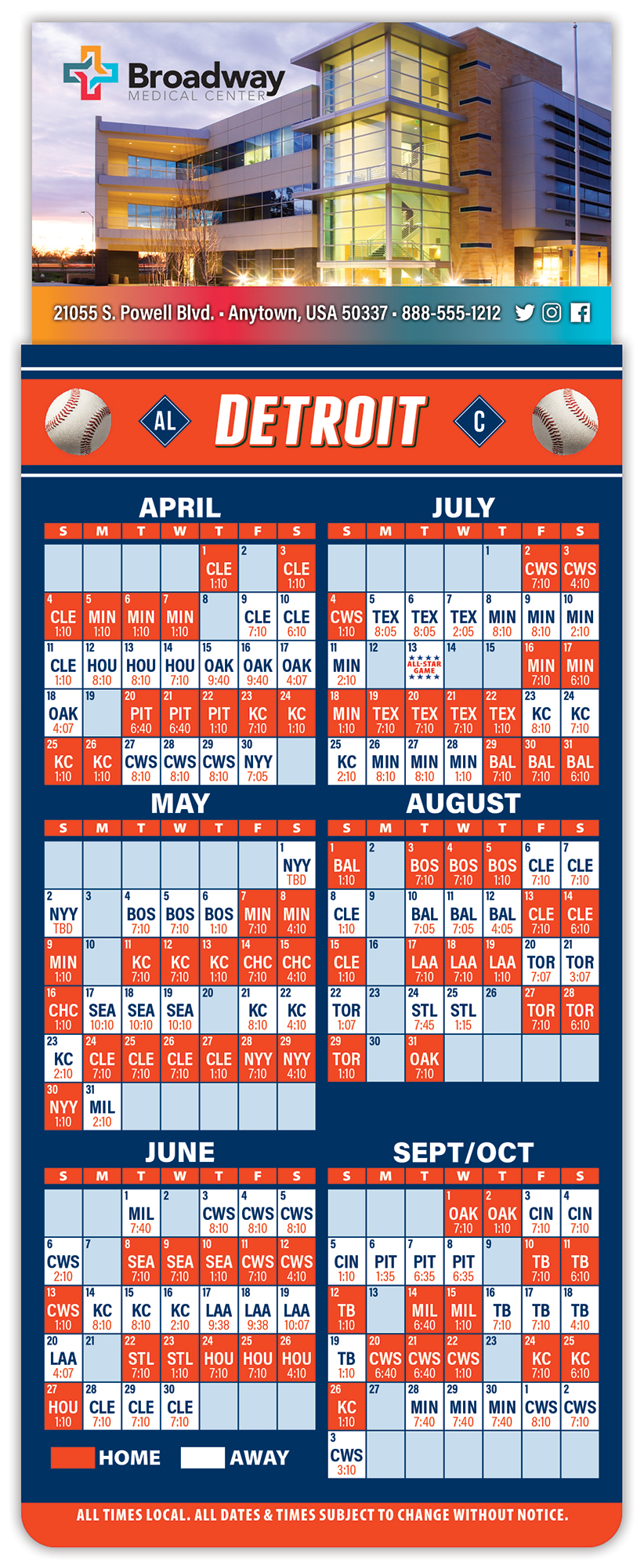 Magna-Card Business Card Magnet - Baseball Schedules (3.5 x 9) 1