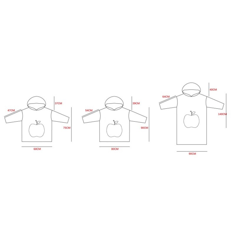 Wearable Blanket Hoodie With Embroidered Apple Pattern 2