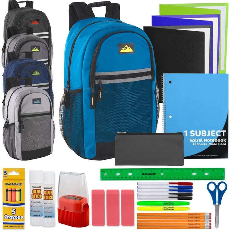 18" Reflective Backpack With 30-Piece School Supply Kit 2