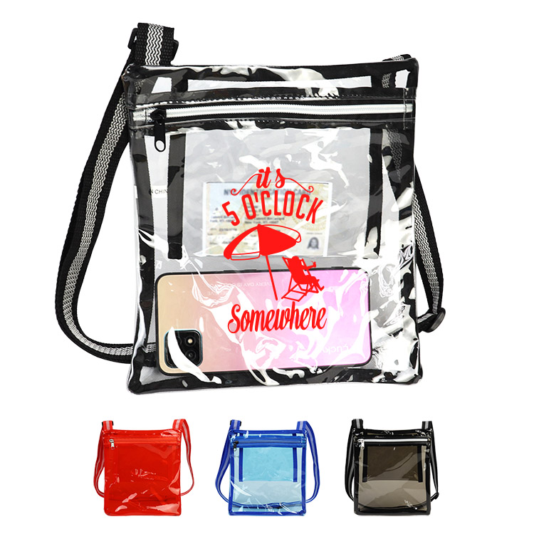 Clear Travel Zipper Messenger Satchel Bag 3
