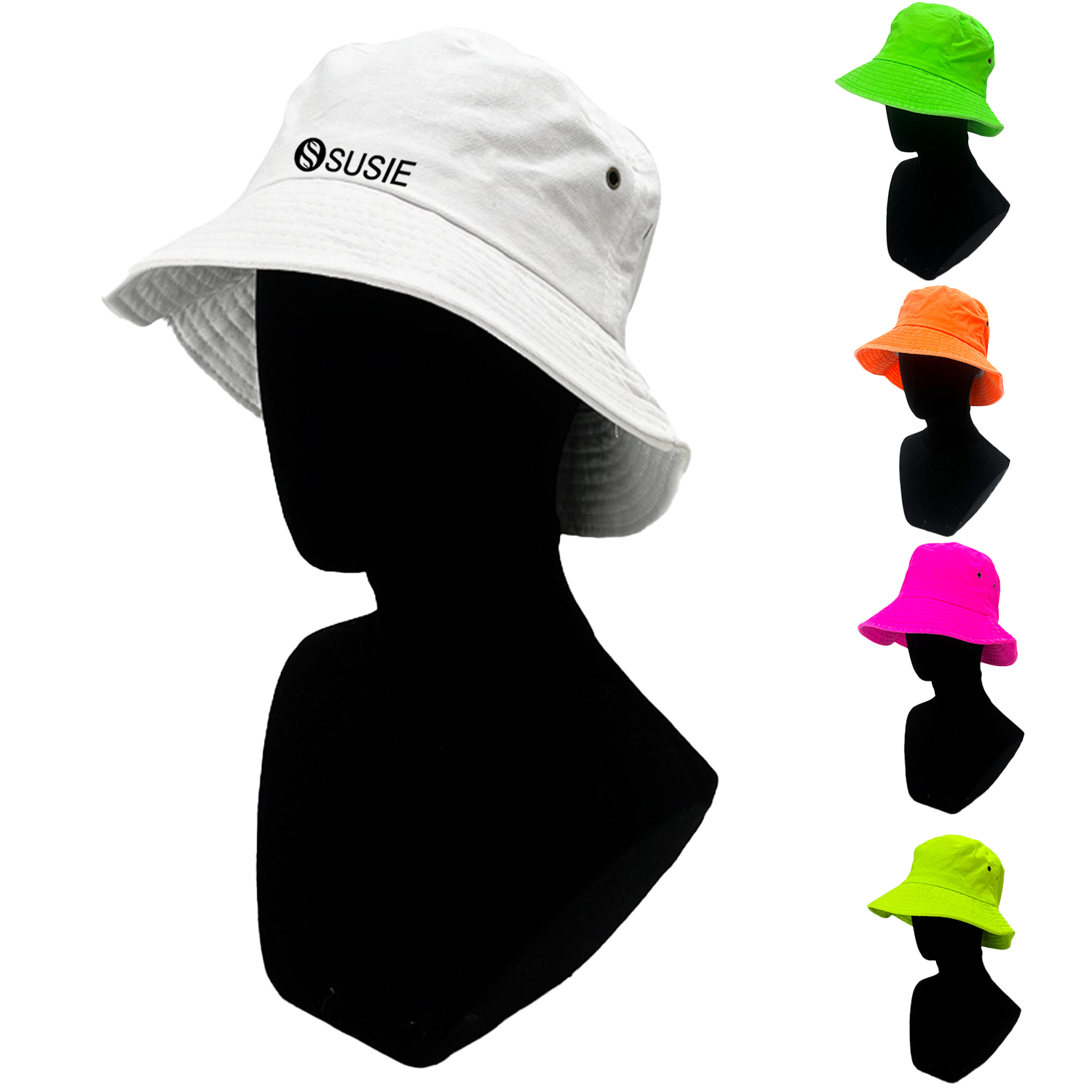 Cotton Breathable Fluorescent Bucket Hat 2