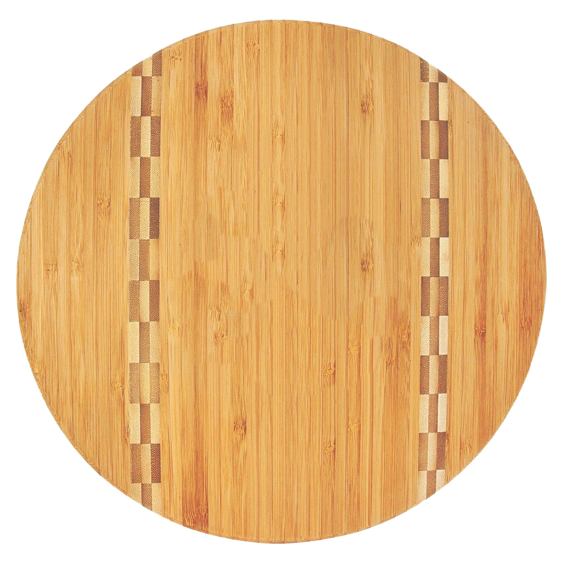 11 3/4" Round Bamboo Cutting Board with Butcher Block Inlay 4