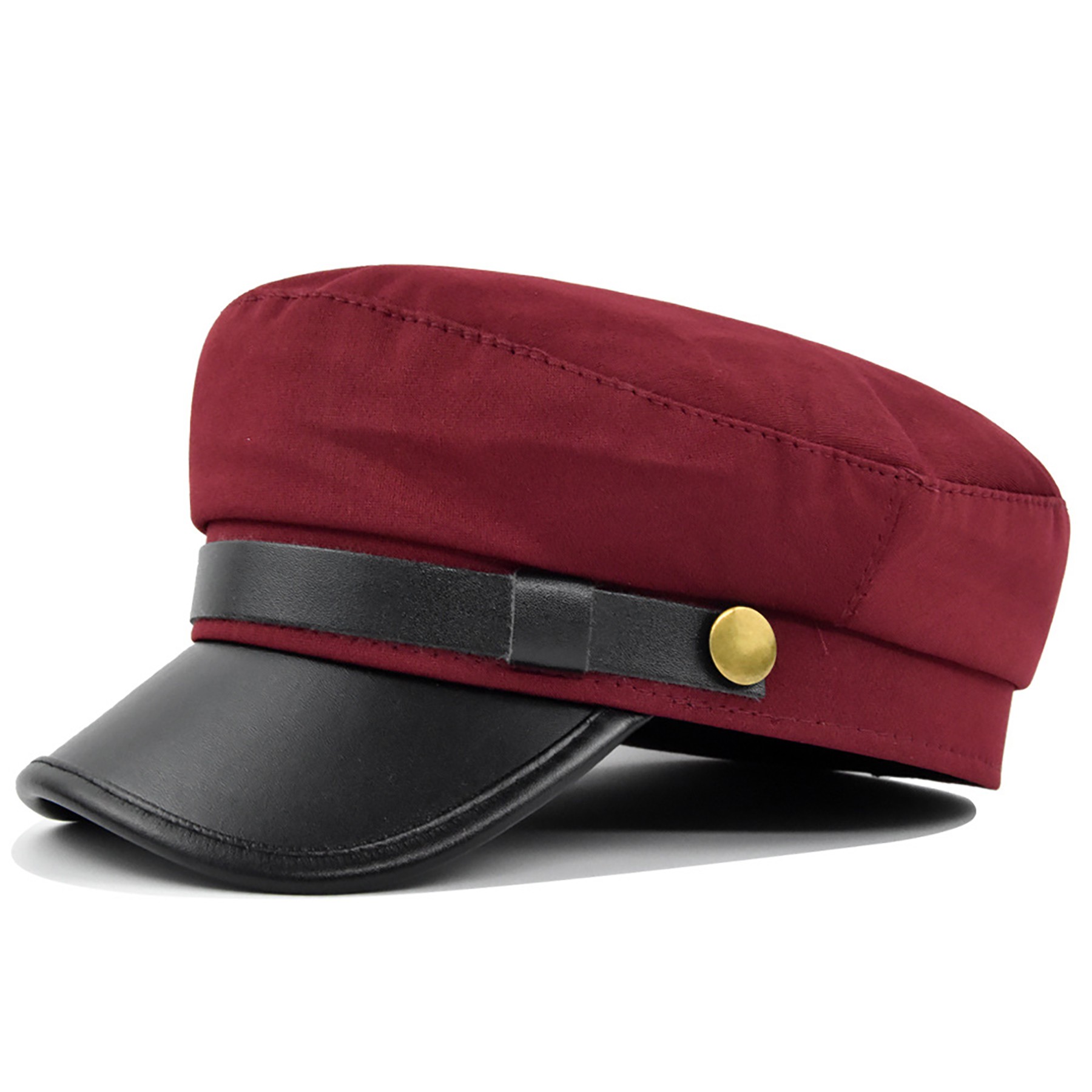 PU Brim Cabbie Beret Hat 5