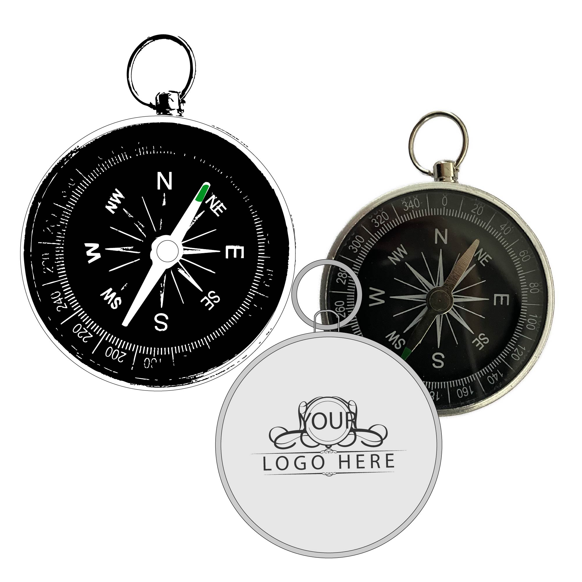 Black Aluminum Compass 1