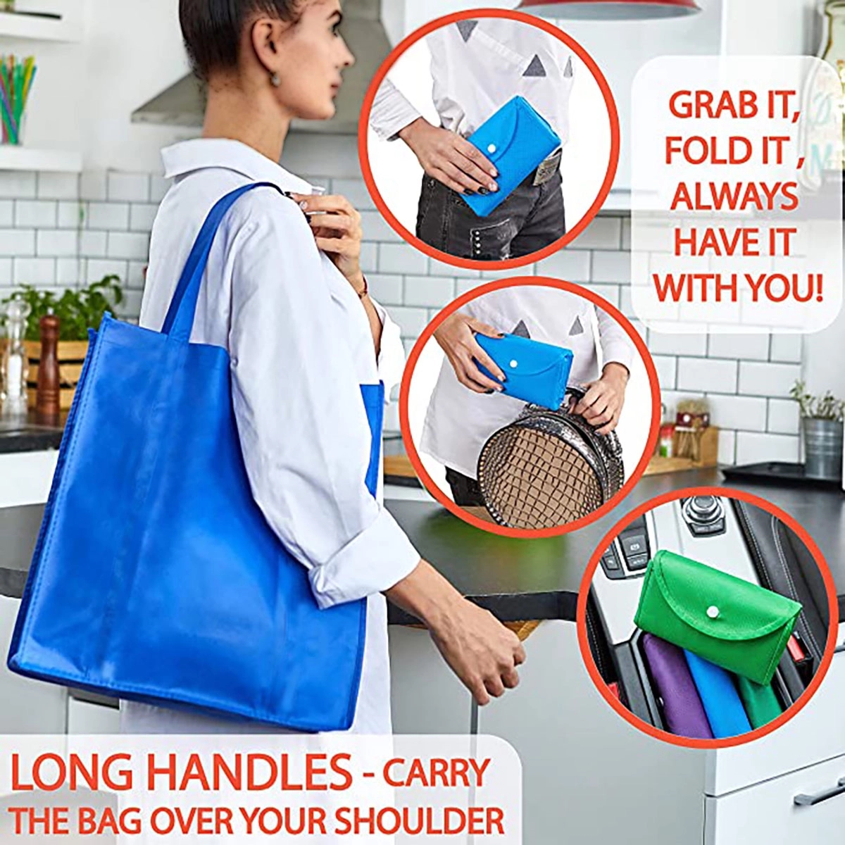 Grocery Bags Reusable Foldable For Shopping 4