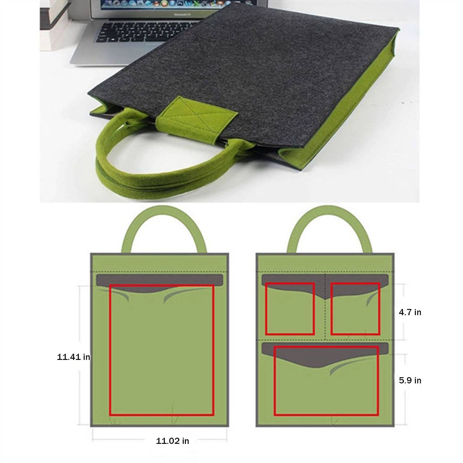 Felt Laptop Tote Bag 6